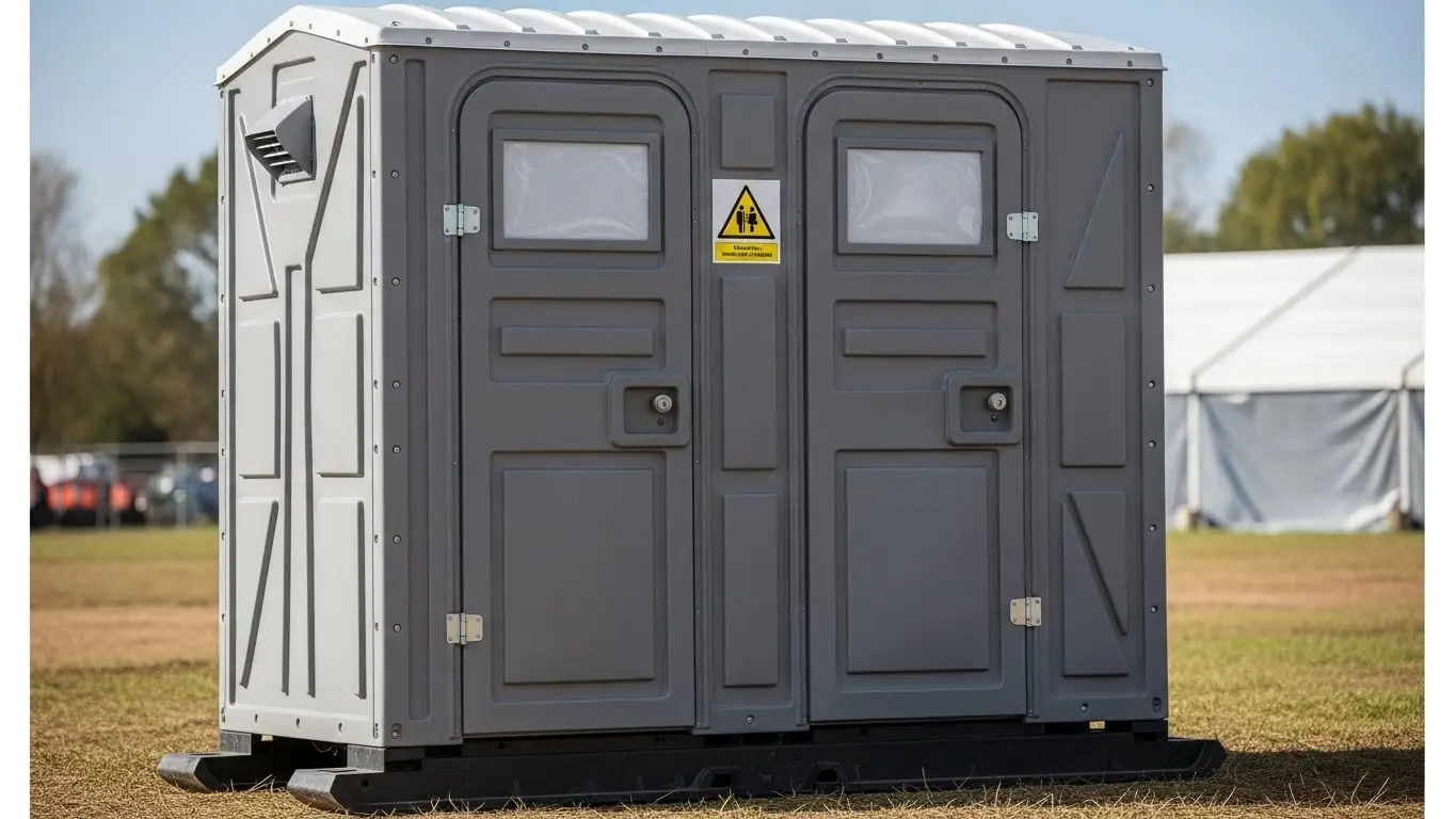 double-seat temporary toilet module