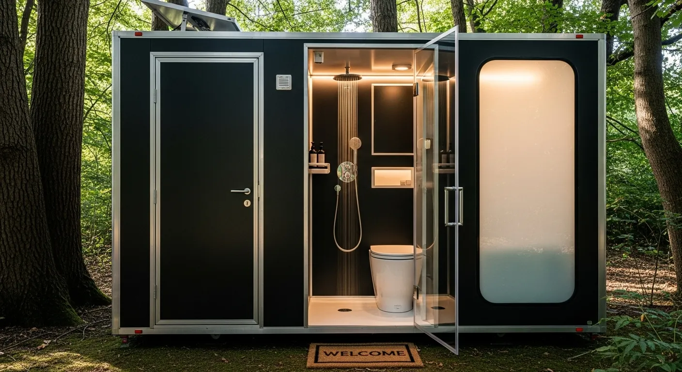 high-end portable toilet with shower