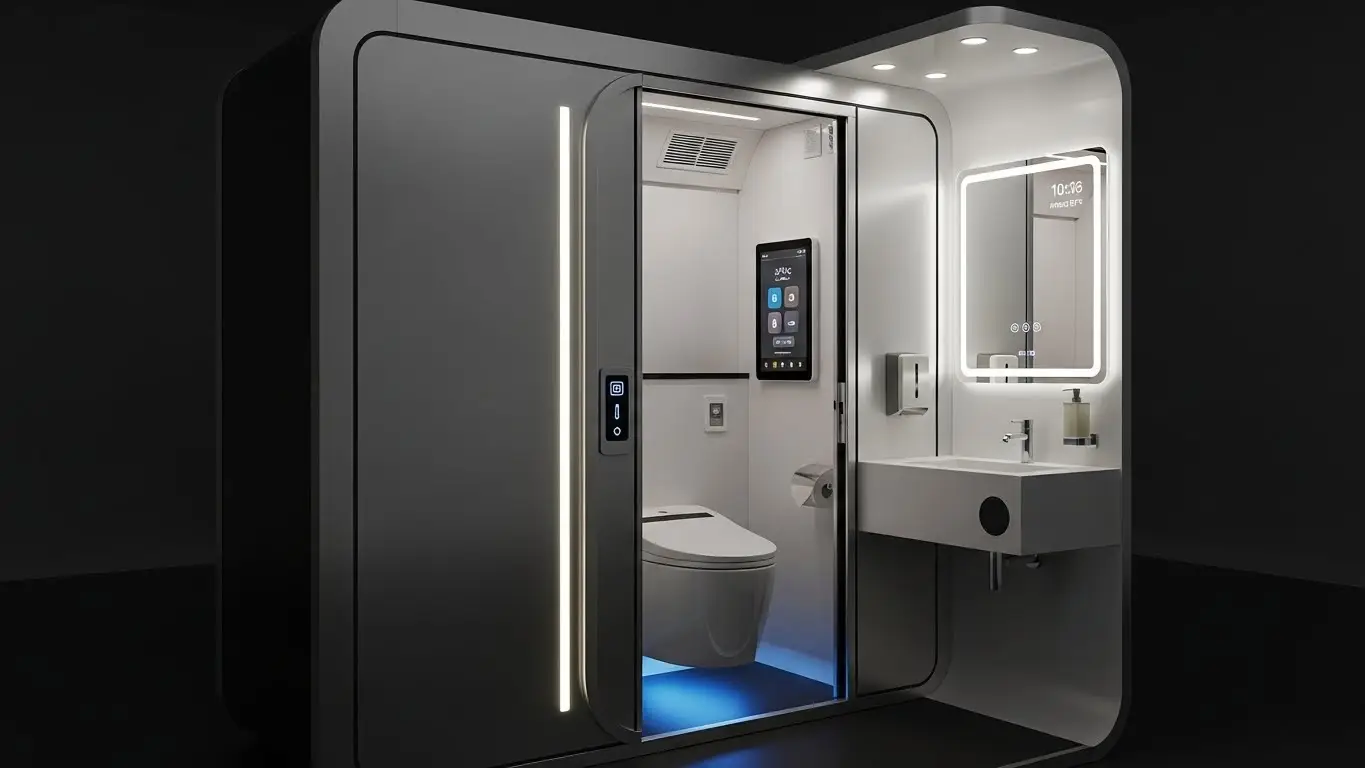 high-tech portable toilet module