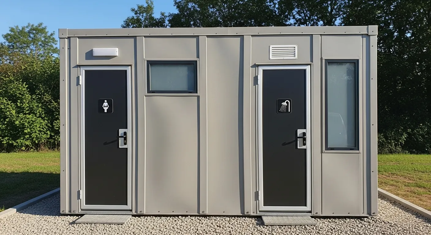 portable toilet and shower facilities